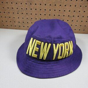 ROST mens purple an gold New York bucket hat OS EUC